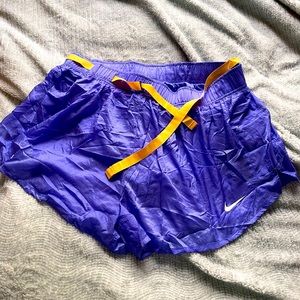 Nike running shorts with orange buckle belt XL